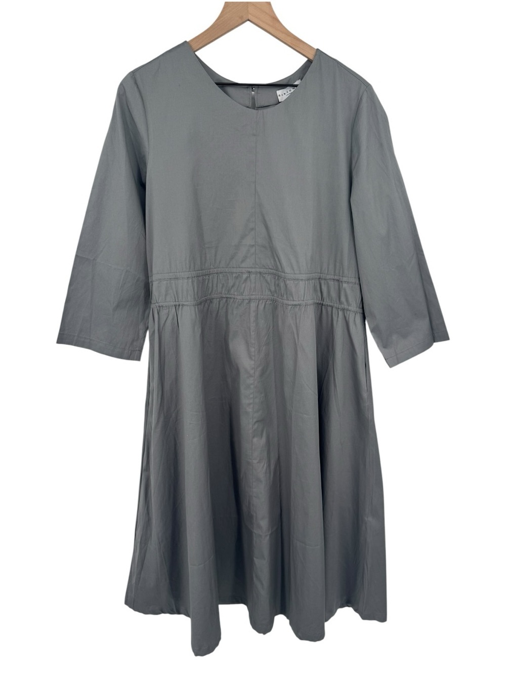 Harshman Alder Tie Waist A-Line Midi Dress Lava Smoke Gray Medium NWT - Picture 3 of 8